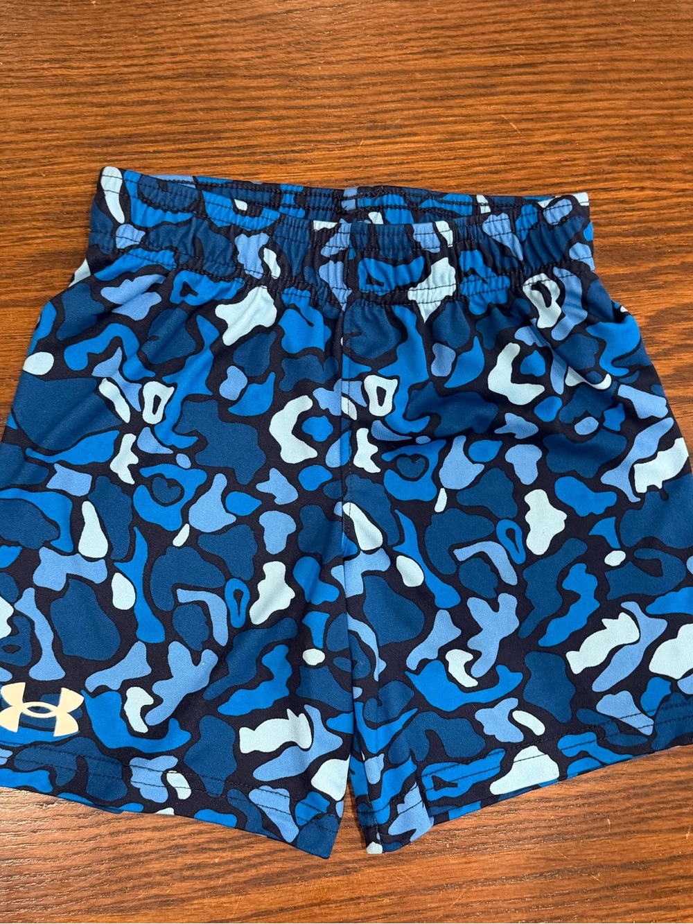Under Armour Boys Blue Camo Elastic-Waist Athletic Shorts